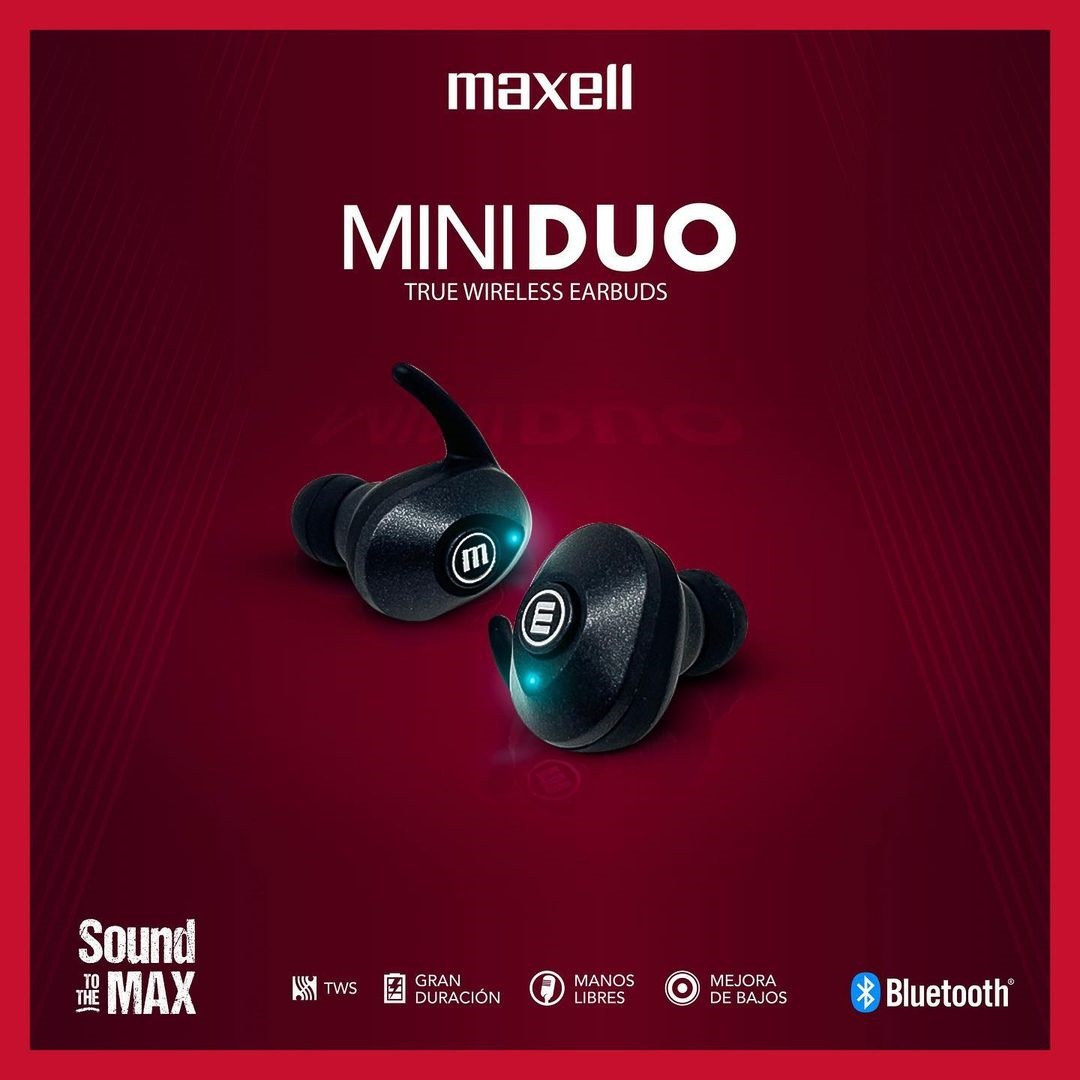 Audífonos Bluetooth Maxell Mini Dúo, True Wireless, 348481
