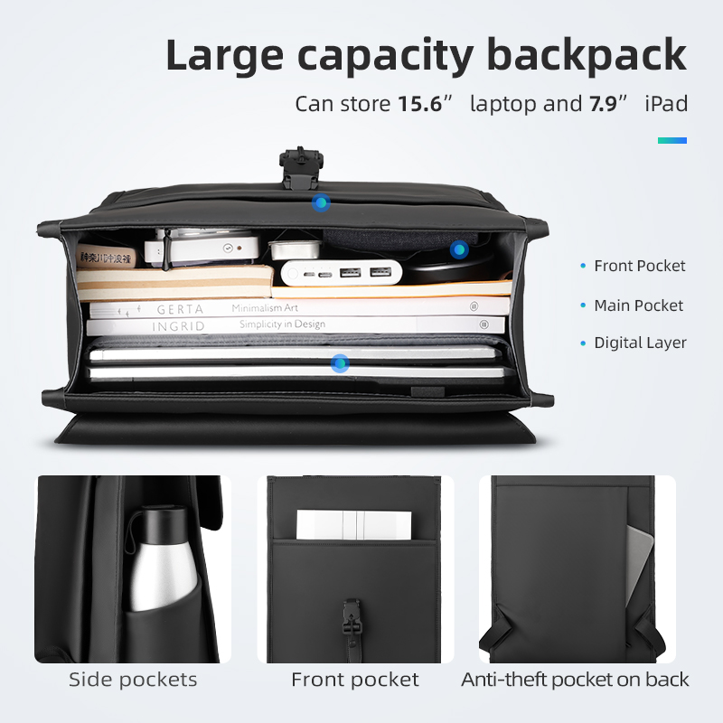 Productos Mochila de negocios Mark Ryden. Espacio y compartimientos para portátil de 15.6 " y tableta de 9.7". Repelente al agua y correas acolchadas. Modelo 1611