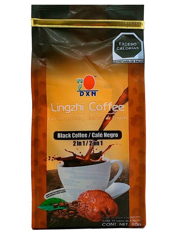 Café Instantáneo DXN 2 En 1 Lingzhi Coffe con Ganoderma 20 Sobres.