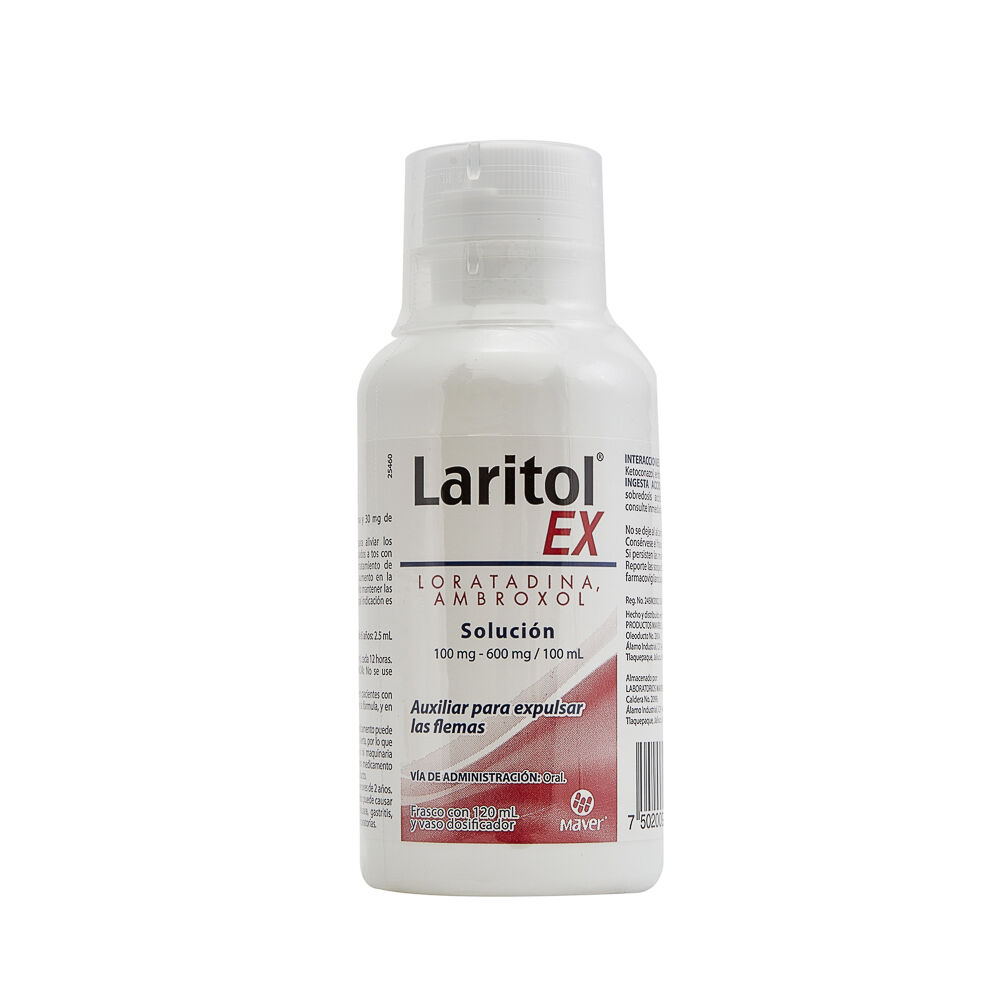 LARITOL EX, PARA EXPULSAR LAS FLEMAS FRASCO CON 120 ML