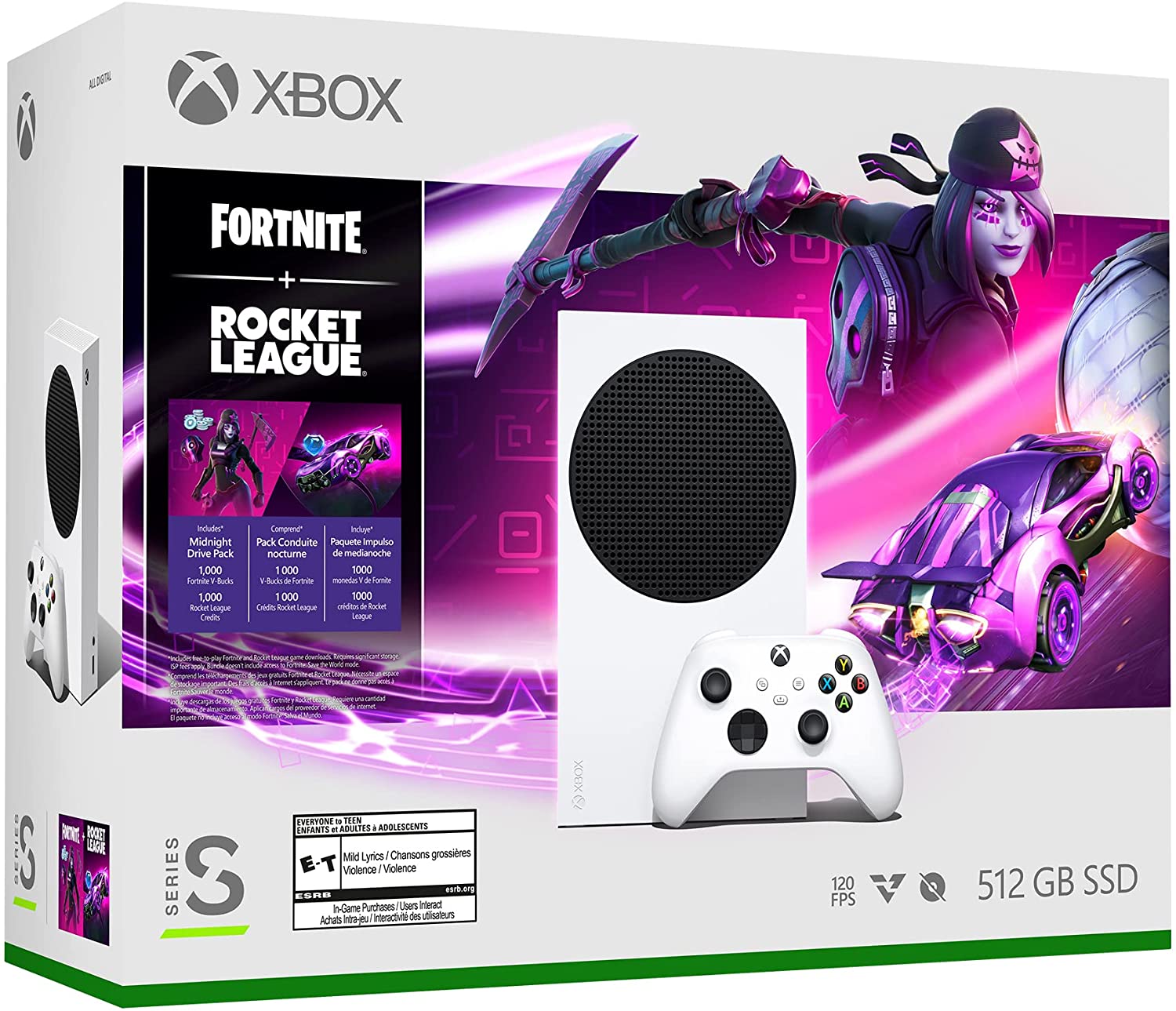 Microsoft  Xbox Series S  Fortnite & Rocket League Bundle White