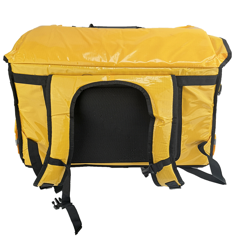 Mochila Transportadora de Alimentos Estilo Bolsa Delivery Ideal para Entregas a Domicilio Térmica Impermeable con Espacio para Letrero Sistema de Luces y Transportador de Bebidas / Master / MP-BAG1Y