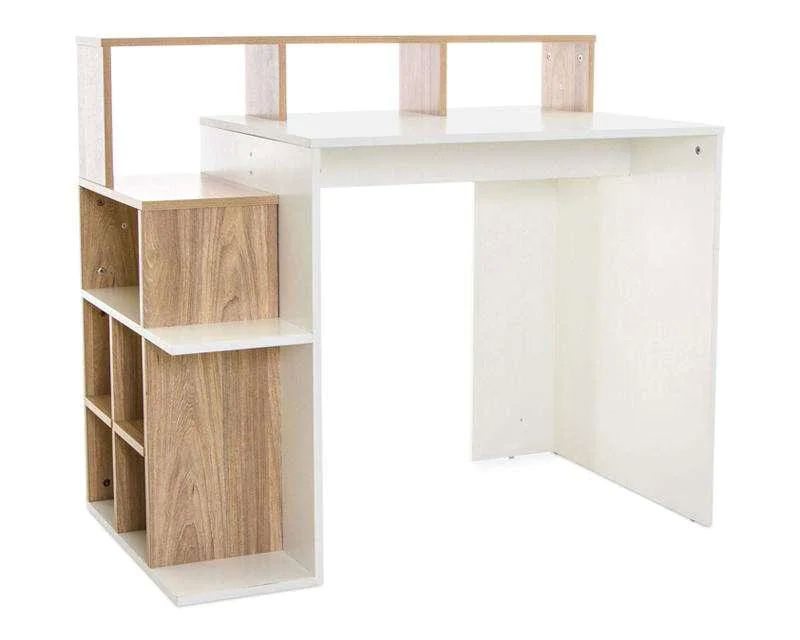 Escritorio Madera 100/115x60x75 Cm Mesa Gaming Blanco. – Henor