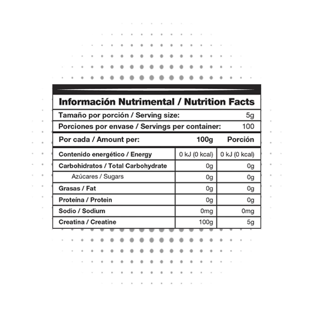 Creatina Monohidratada MDN 500g 100 Serv.
