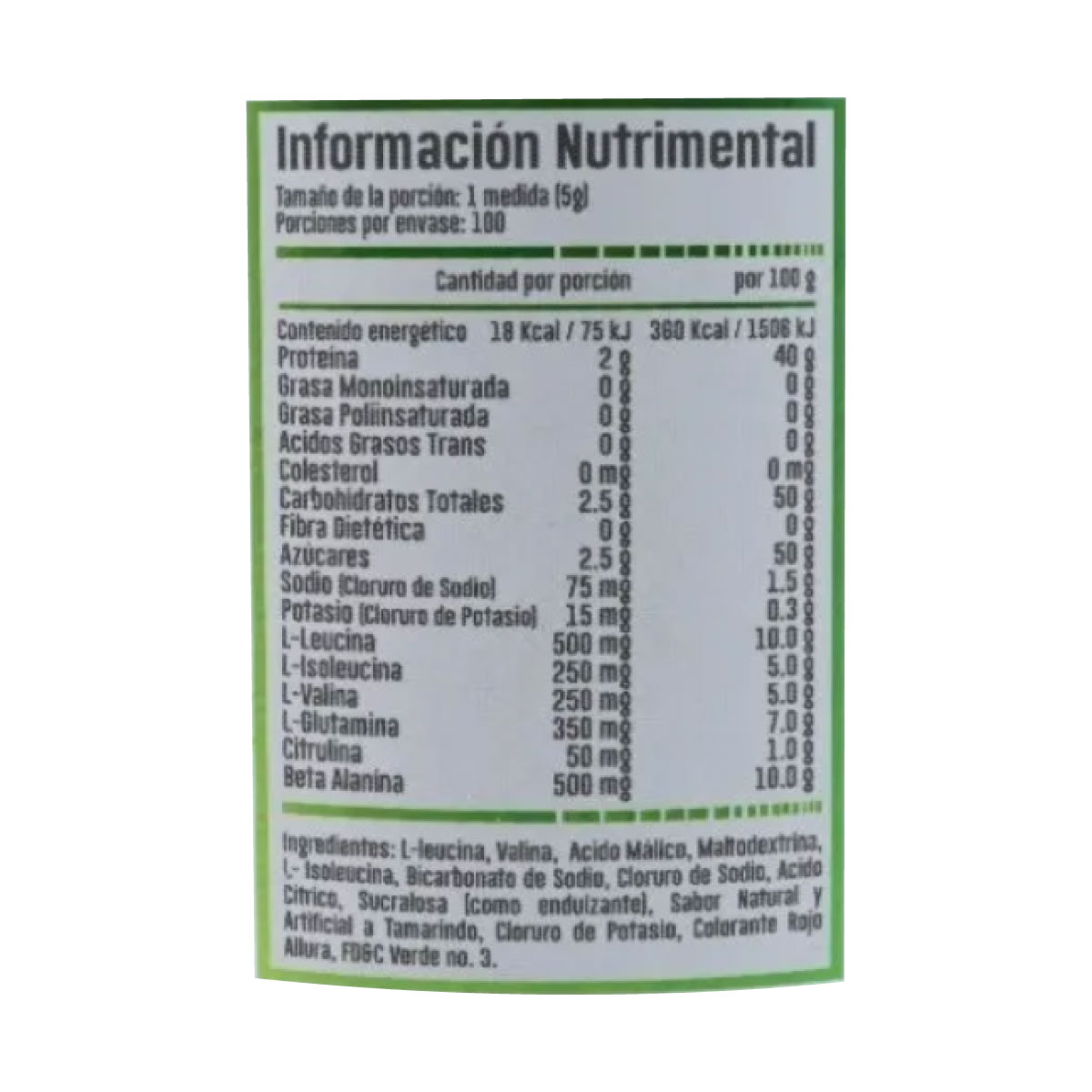 Aminoacidos BCAAs 2:1:1 Advance Nutrition 500g 100 Serv. - Frutos Exoticos