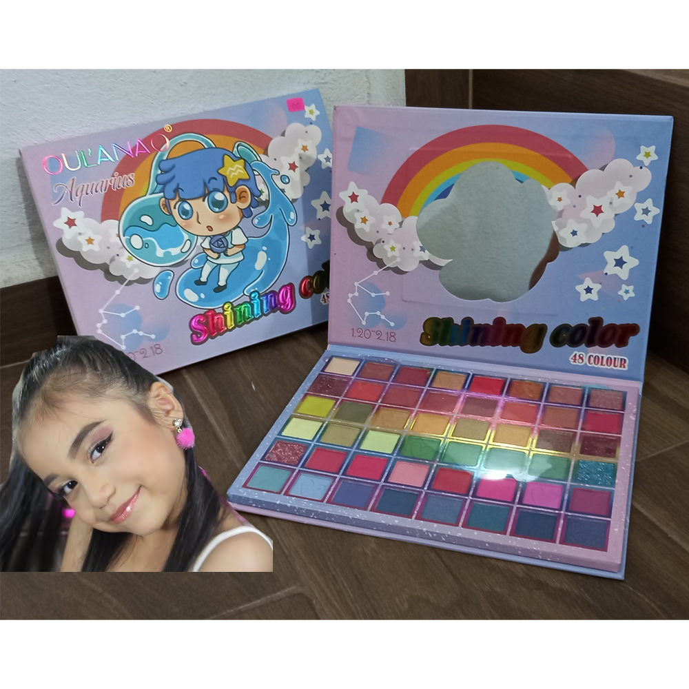 Paleta de 48 Colores Tonos sombra de ojos polvo maquillaje para Niñas desata a su artista interior