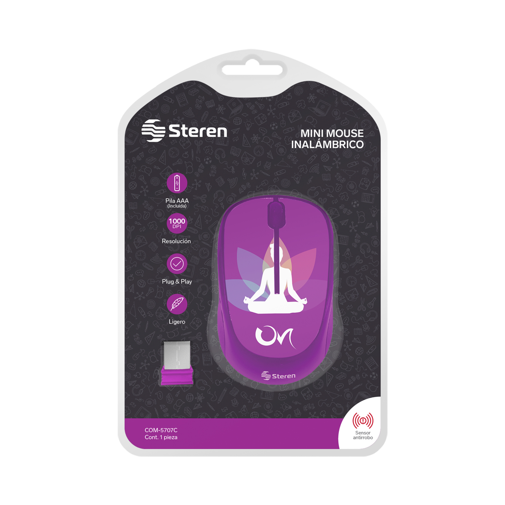 Mini Mouse Inalámbrico Steren 1000 Dpi´s Óptico COM-5707C