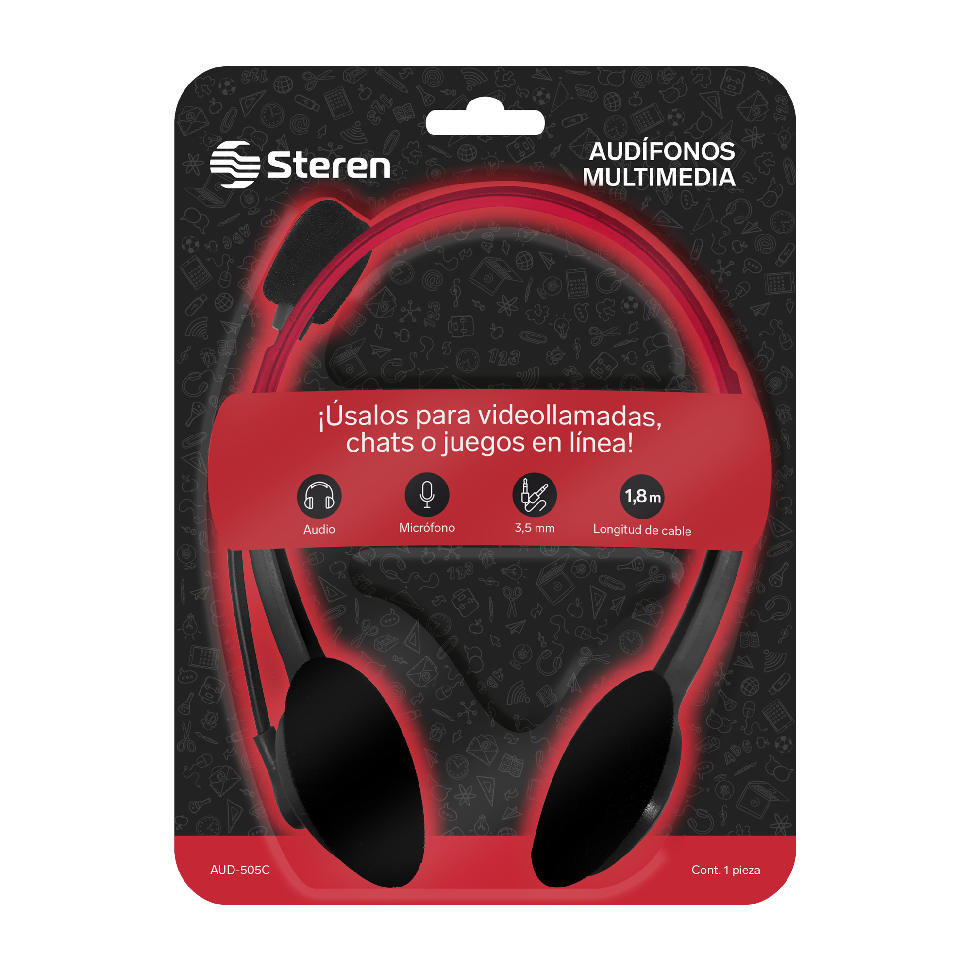 Audífonos Multimedia Steren Doble Plug 3,5 mm Ultraligeros para Computadora Elije el Tuyo AUD-505C