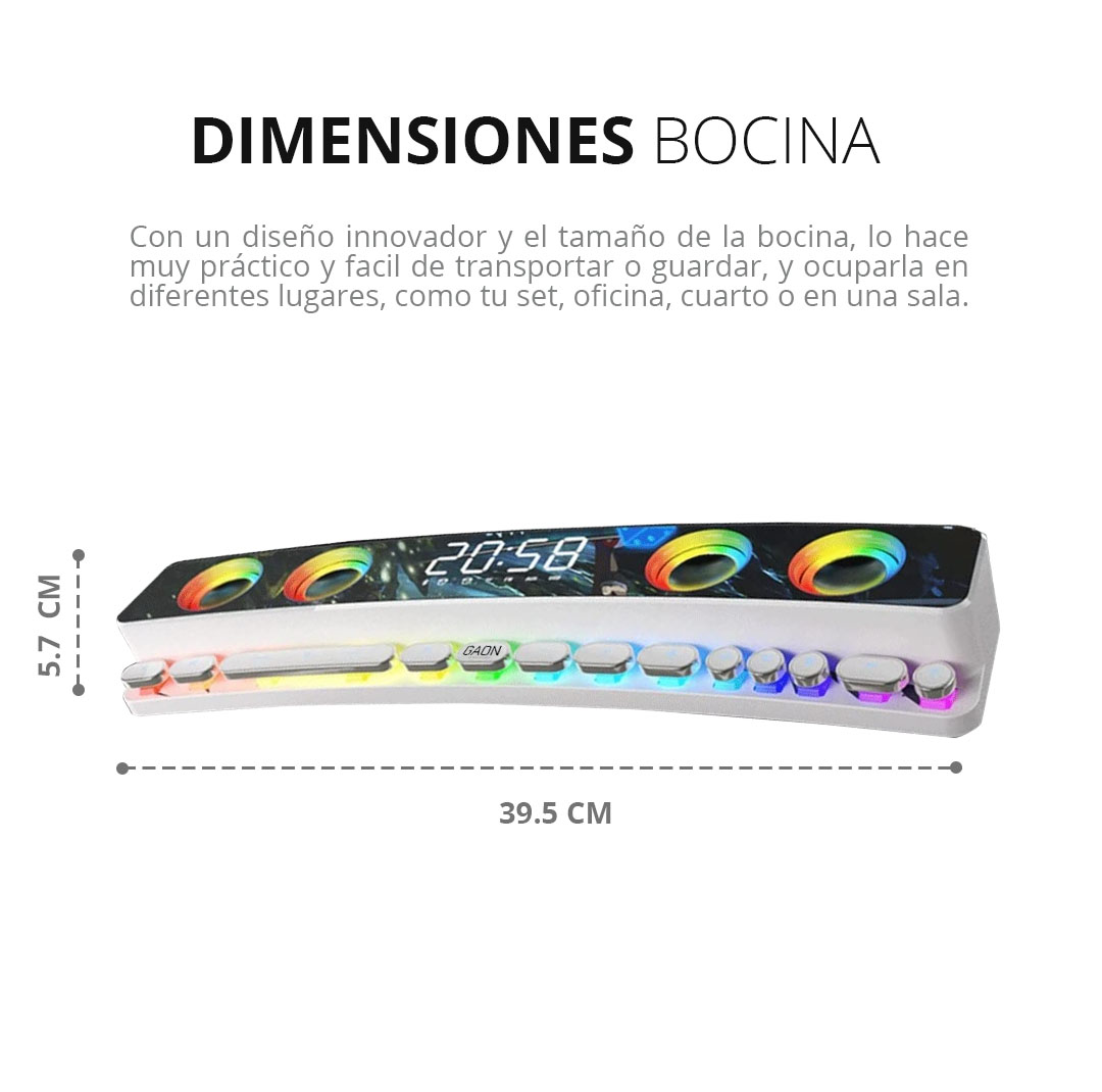 Bocina Gamer Rgb Pc Con Sonido Envolvente Para Video Juegos