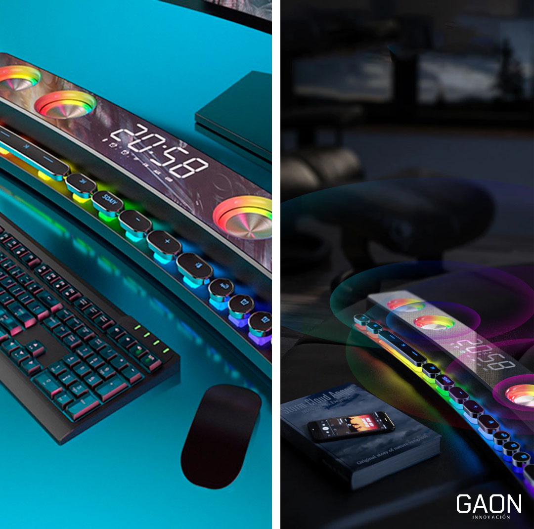 Bocina Gamer Rgb Pc Con Sonido Envolvente Para Video Juegos