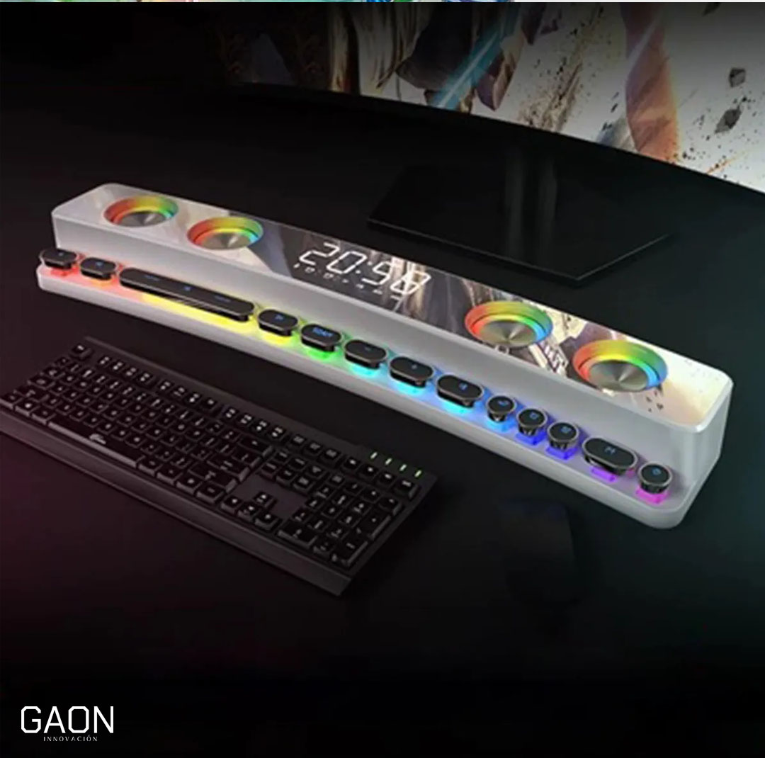Bocina Gamer Rgb Pc Con Sonido Envolvente Para Video Juegos