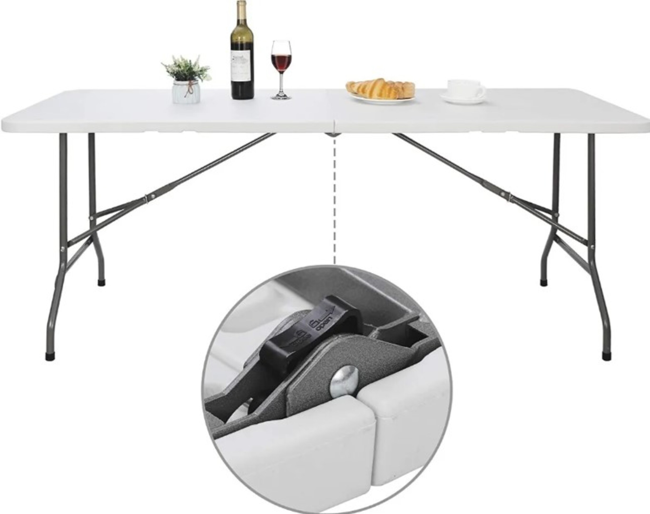 Mesa Plegable Multiusos de Plástico tipo Portafolio 180 cms