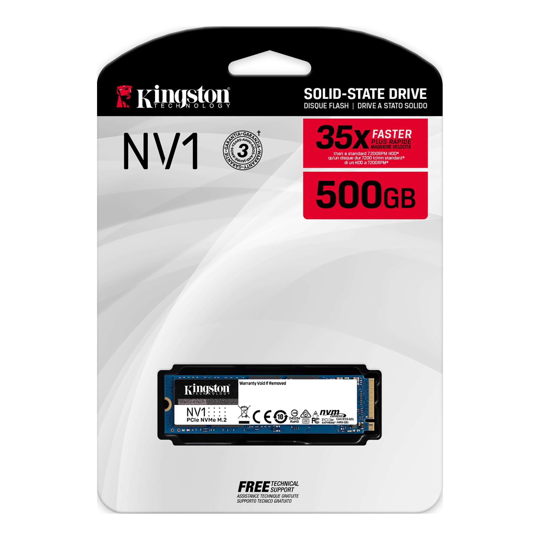 Unidad de Estado Sólido Kingston NV1 NVMe PCle 500 GB SSD M.2 2280