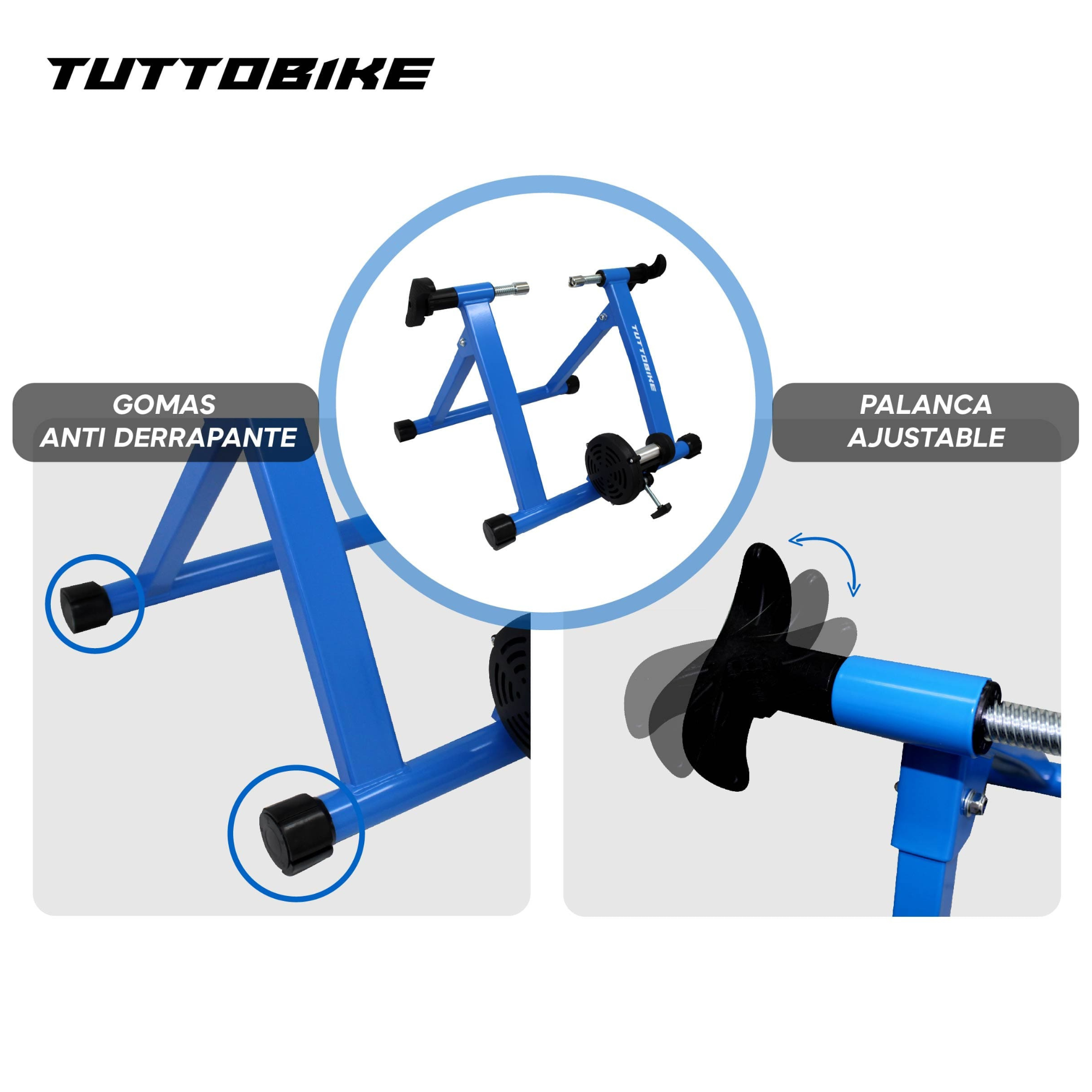 Rodillo Entrenador Estático Bicicleta Tuttobike R 26 27 29 700 Azul