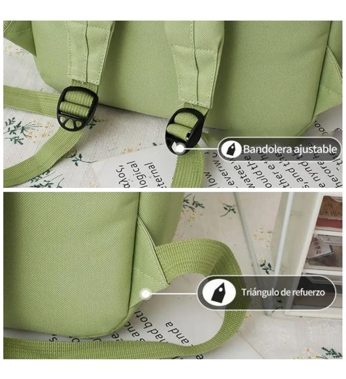 Set De 4 Piezas De Mochilas Escolares Para Niñas Y Niños Color Verde