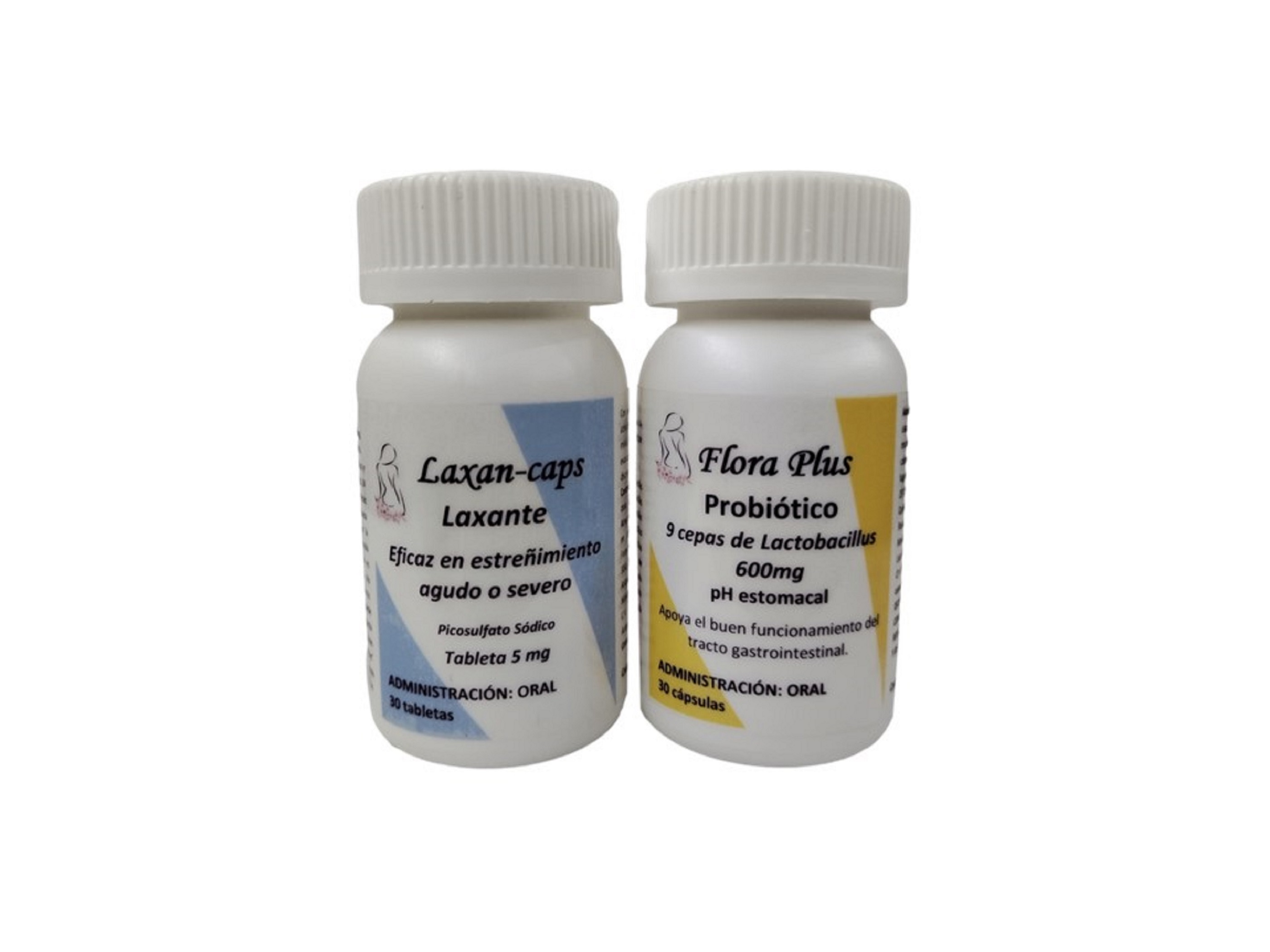 Laxante 30 tabletas de 5mg | Probiótico 30 cápsulas de 600mg 