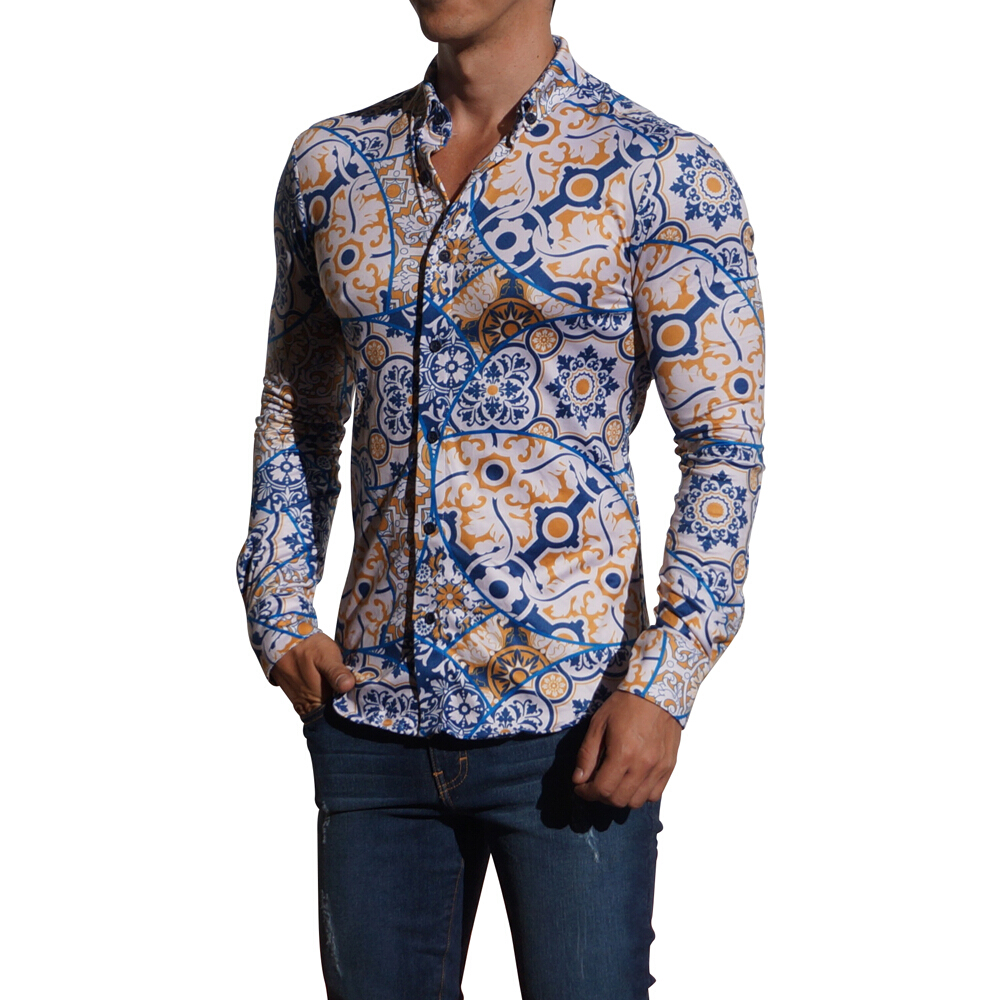 John Leopard Camisa Sublimada Manga Larga