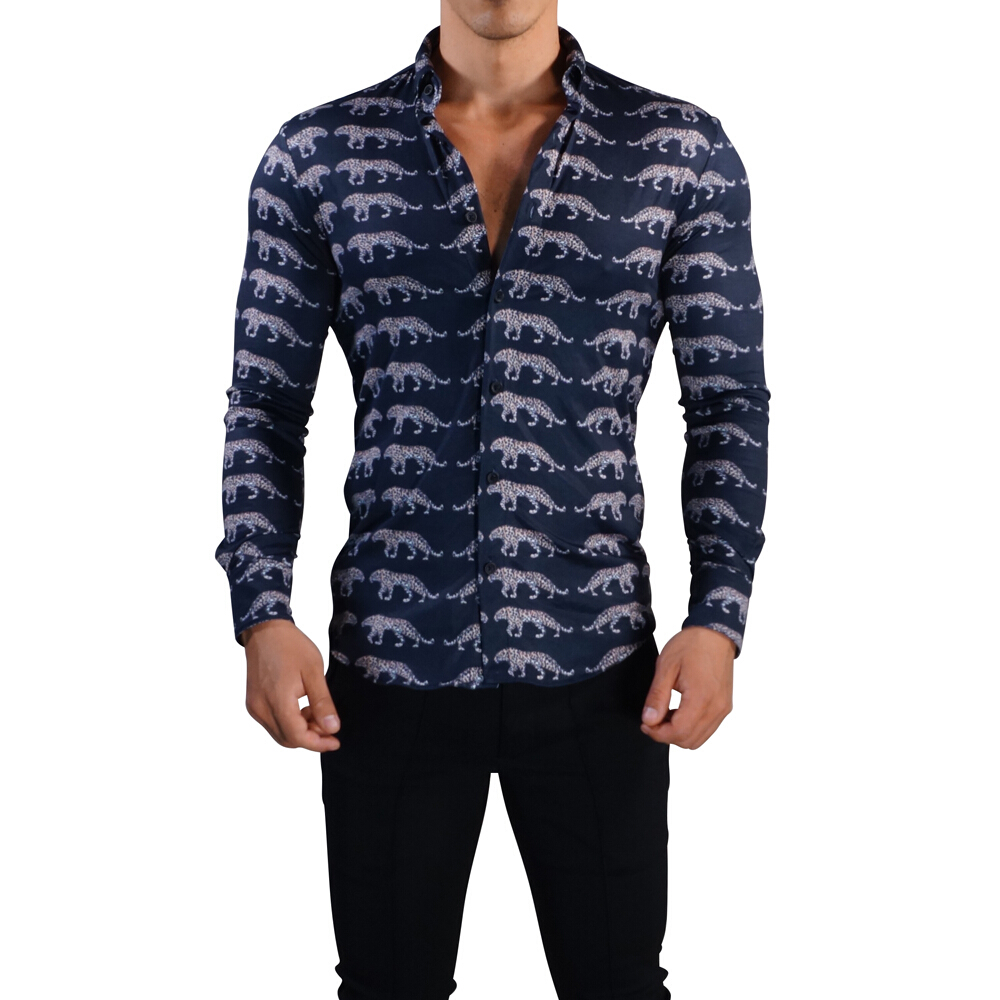 John Leopard Camisa Sublimada Manga Larga