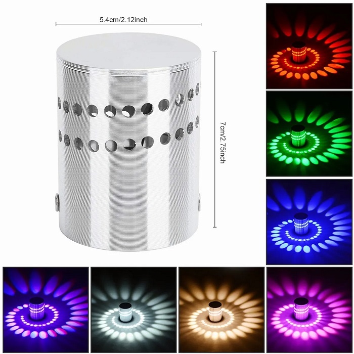 Lámpara Pared Rgb Led En Espiral Para Muro Decorativas
