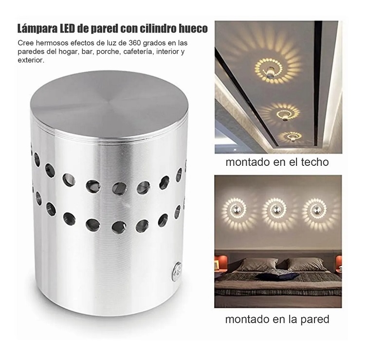 Lámpara Pared Rgb Led En Espiral Para Muro Decorativas