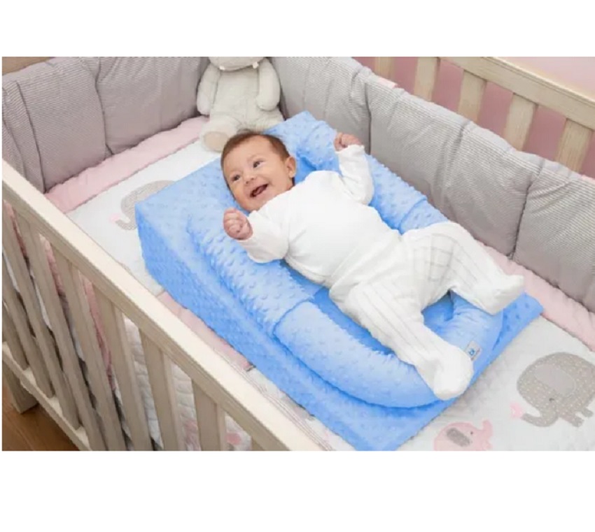 Cojin Antireflujo Colchón Para Bebé Color Azul