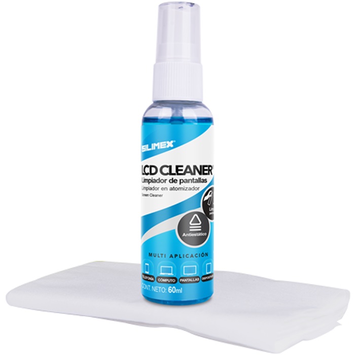 Limpiador De Pantallas Silimex LCD Cleaner 60ml Con Microfibra