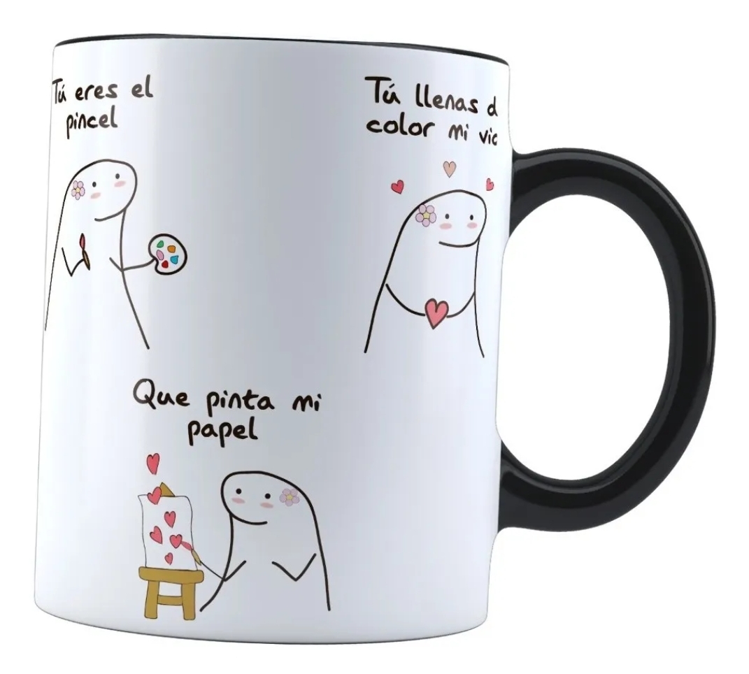 Taza Mágica 315 Ml Flork Frase El Pincel De Mi Canción Café