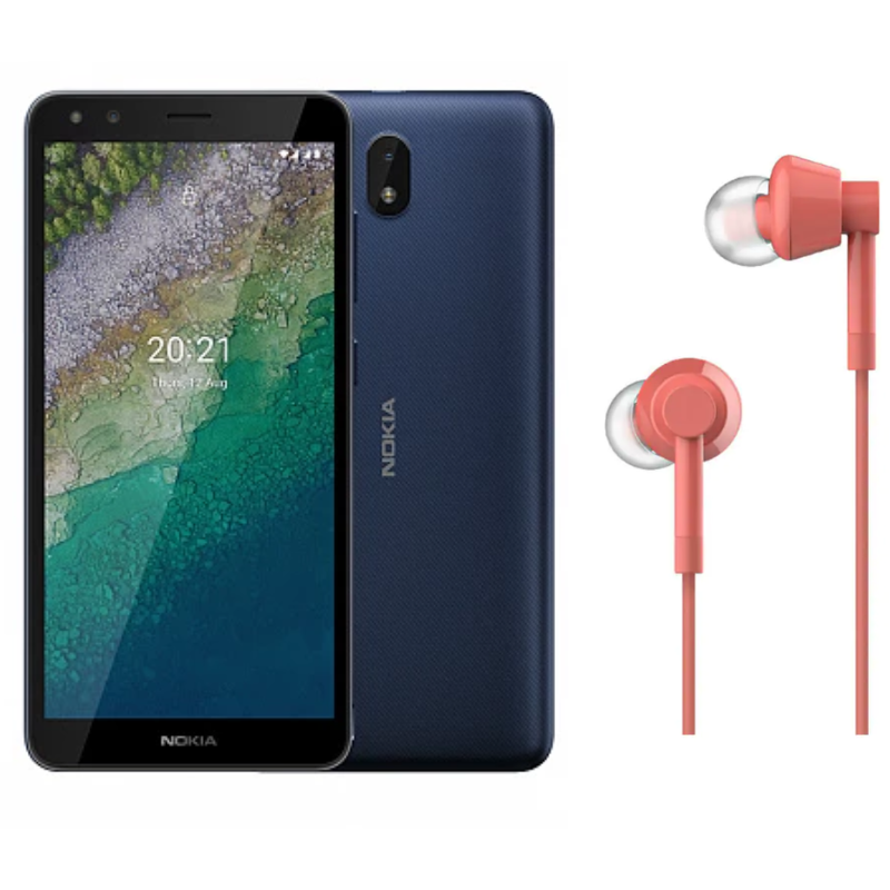 Nokia C01 Plus Azul 32GB + Nokia Wired Buds Rojo De Regalo