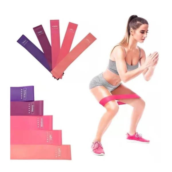 Ligas De Resistencia Set 5 Bandas De Latex Yoga Gym Fitness