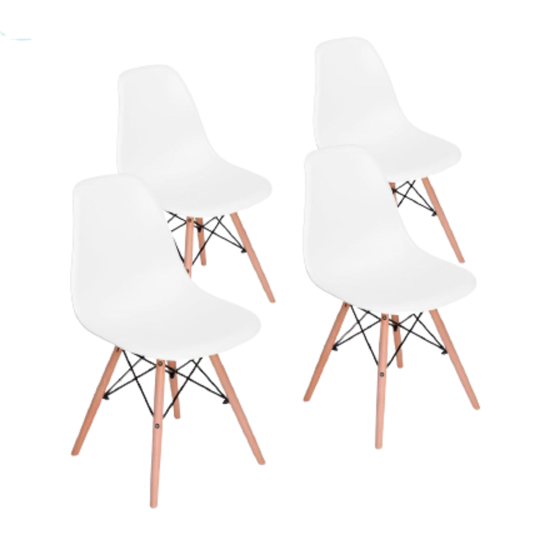 Set 4 Sillas Eames Minimalista - BLANCO