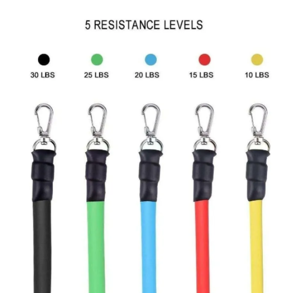 Set De Ligas De Resistencia Para Ejercicio En Casa 11 Pzs