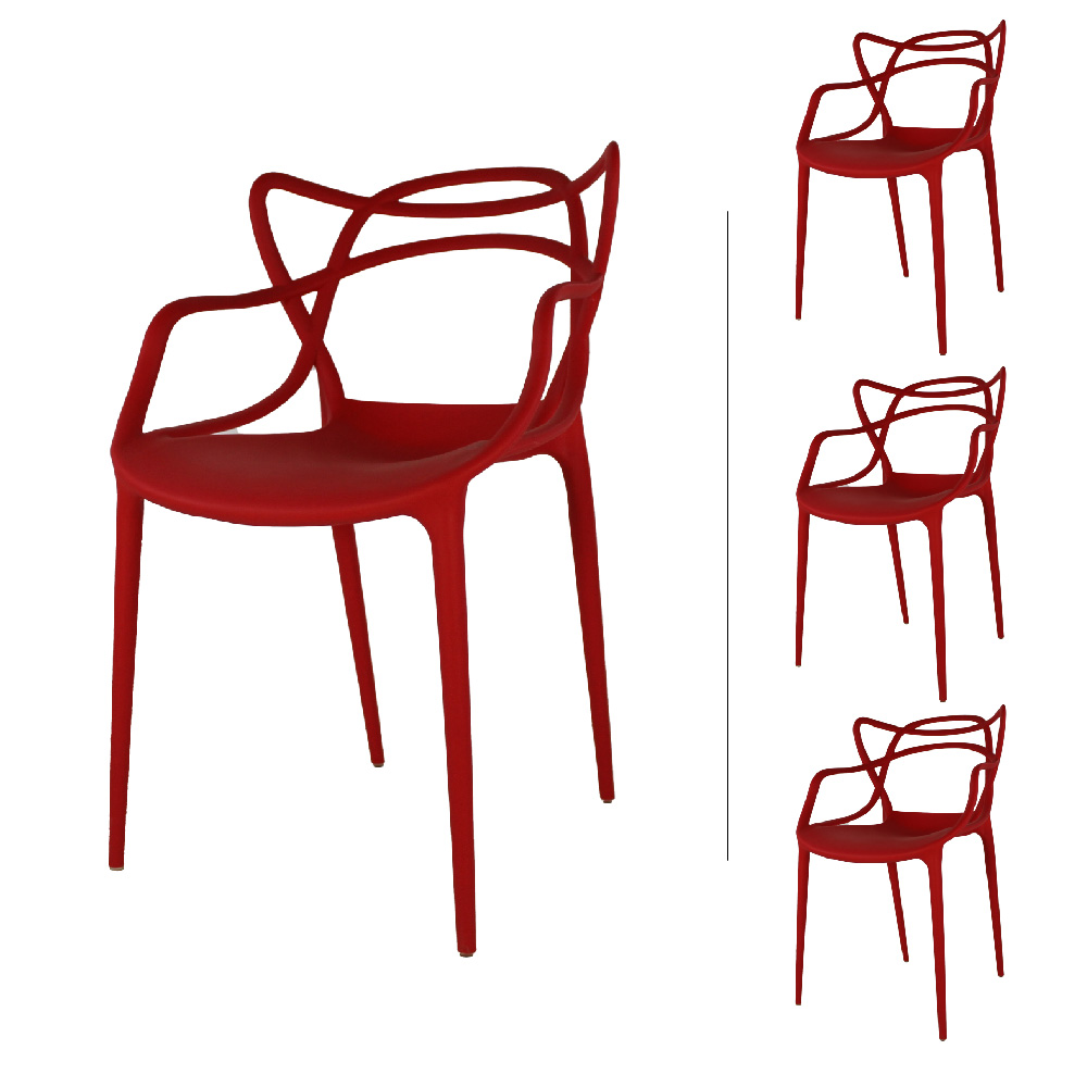 Set 4 Sillas Comedor Bangkok Rojo Mundo In