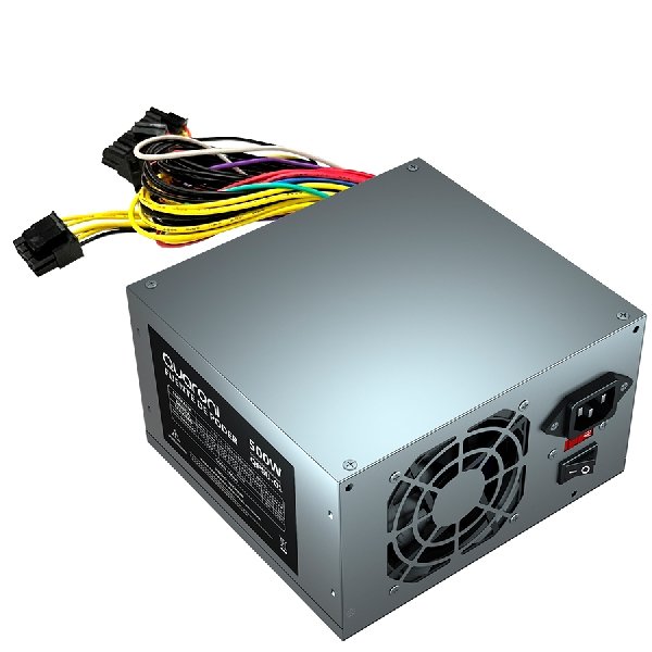 FUENTE DE PODER QUARONI DE 500W/ 24 PINES/ 2SATA/ FILTRO EMC/ 4 PIN P4 / COLOR NEGRO QPSU-05 - QUARONI