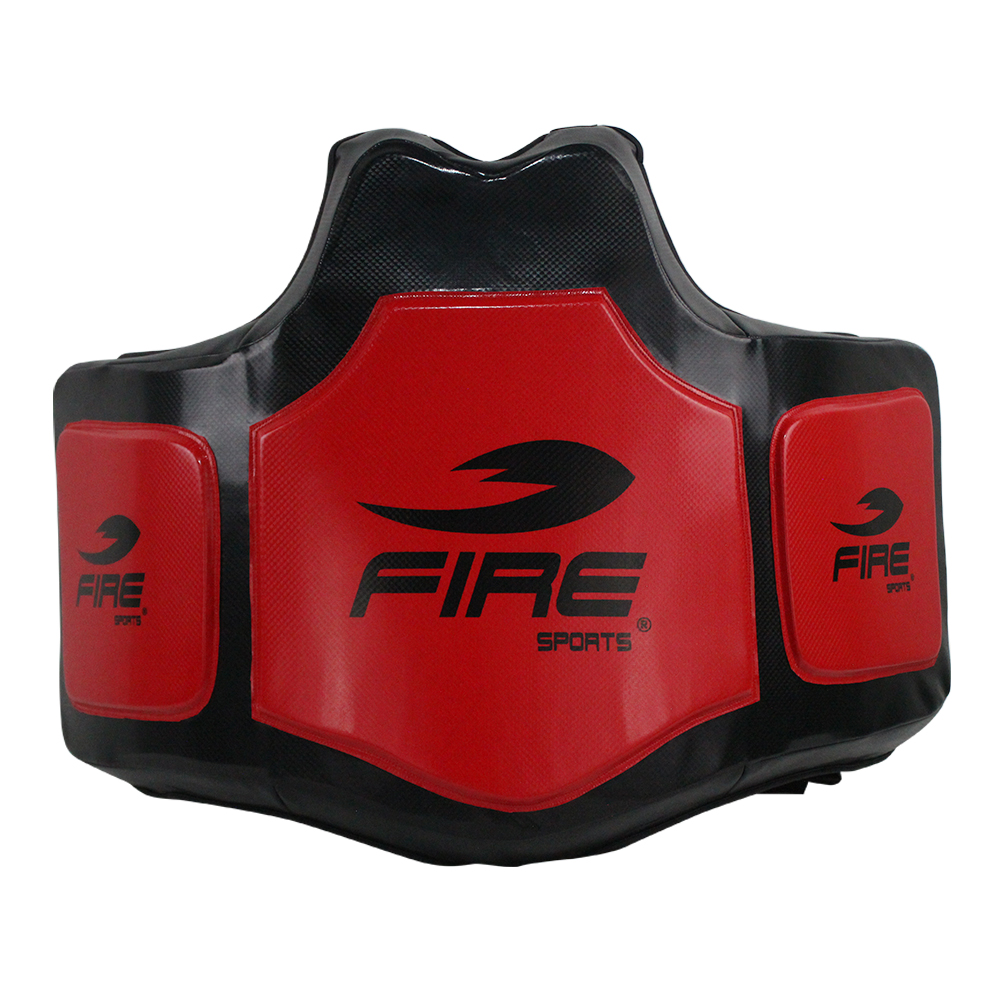 Peto de Box Fire Sports Entrenamiento PVC Protección Ajustable Color Rojo