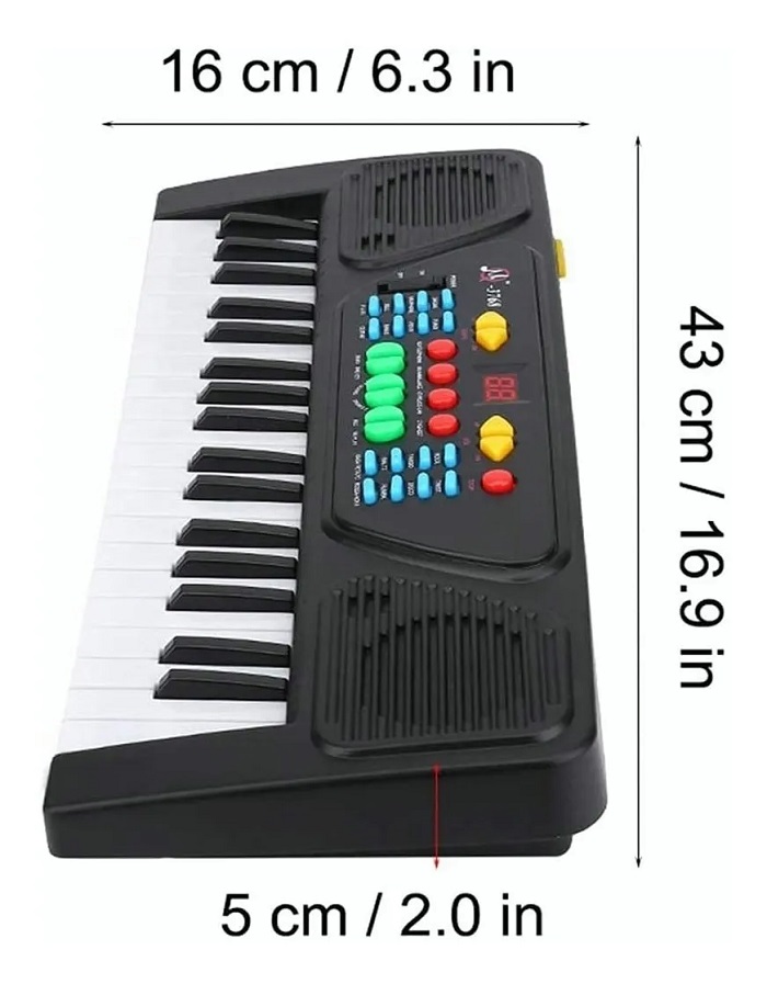 Piano Eléctrico De Juguete Para Niños, 37 Teclas 8 Ritmos
