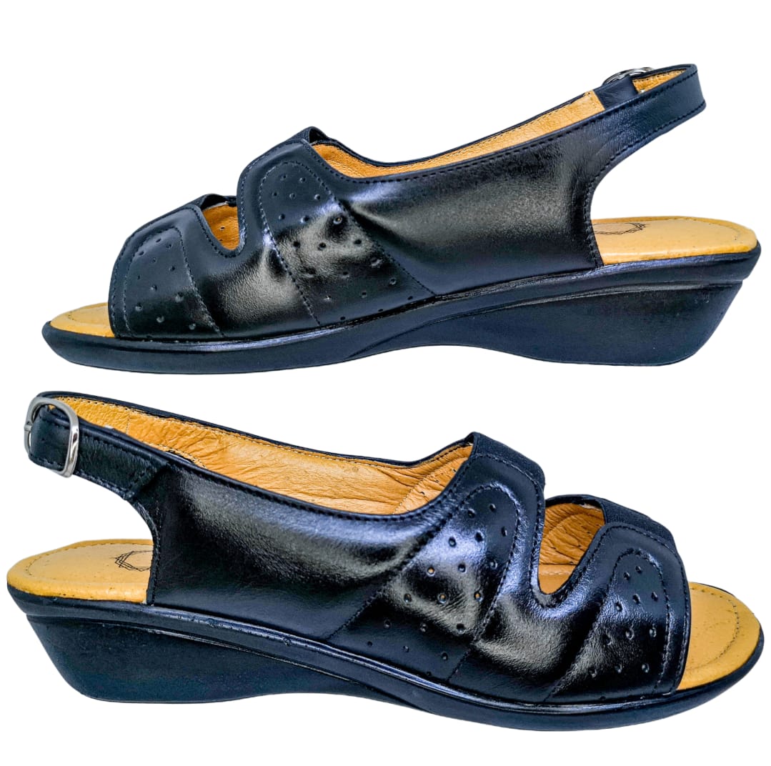 Huarache Para Dama Borrego Para Pie Delicado Y Diabético, Acojinado Color Negro..