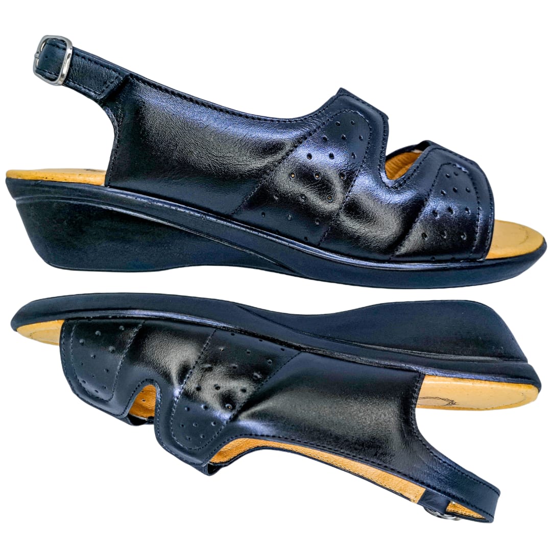 Huarache Para Dama Borrego Para Pie Delicado Y Diabético, Acojinado Color Negro..