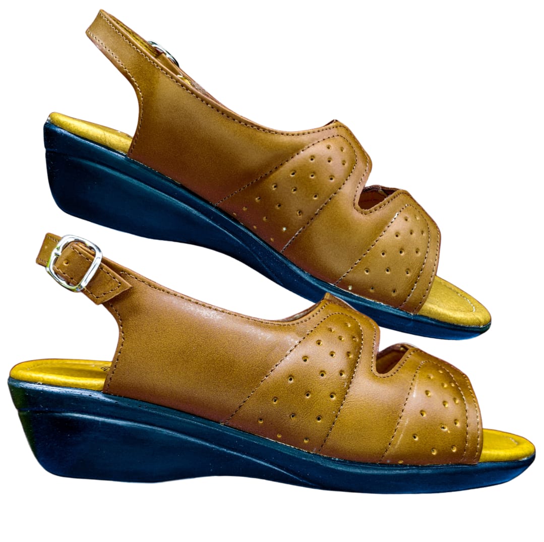 Huarache Para Dama Borrego Para Pie Delicado Y Diabético, Acojinado Color Miel.