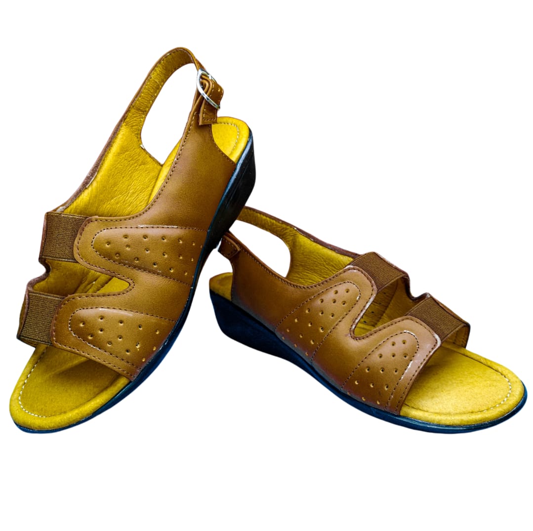 Huarache Para Dama Borrego Para Pie Delicado Y Diabético, Acojinado Color Miel.