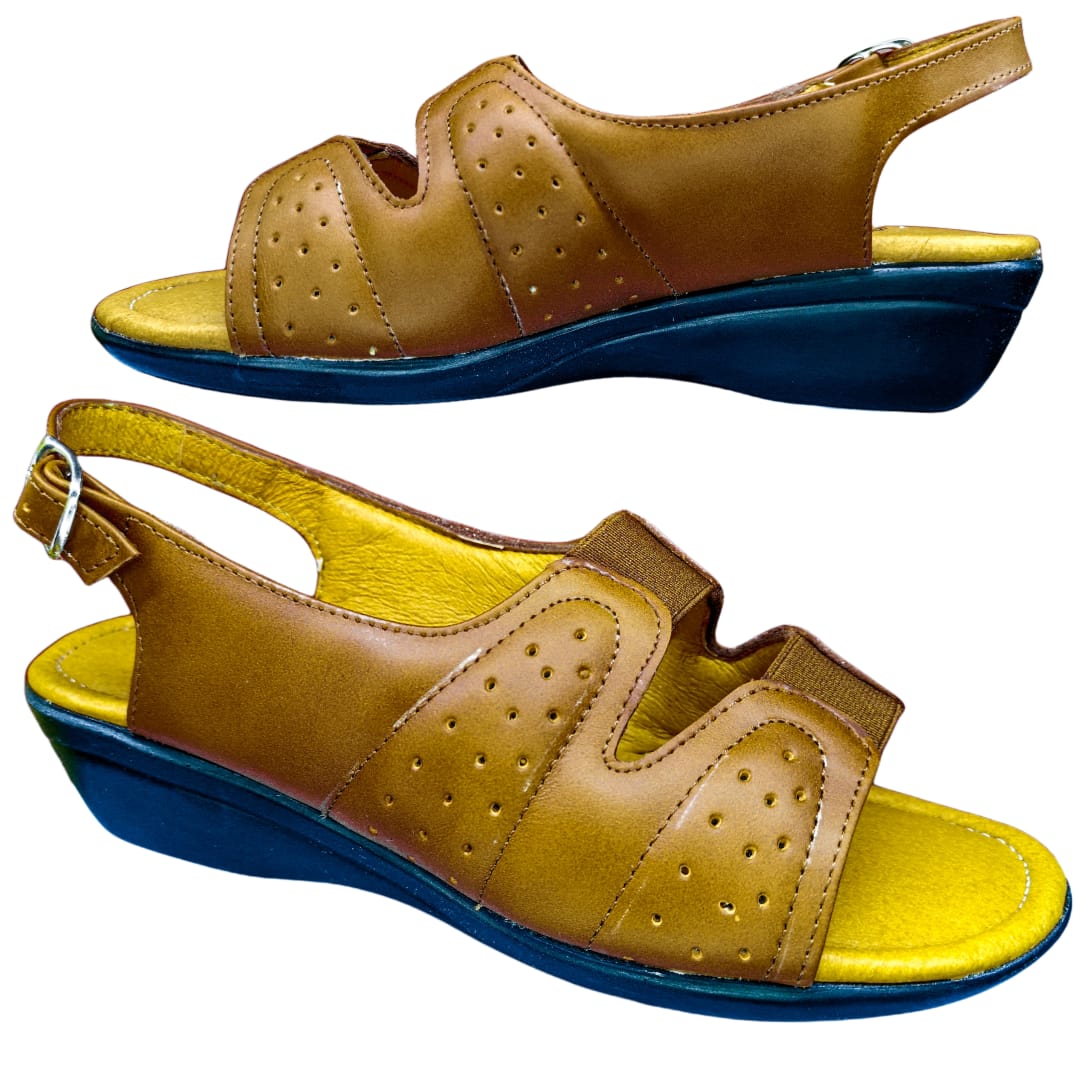 Huarache Para Dama Borrego Para Pie Delicado Y Diabético, Acojinado Color Miel.