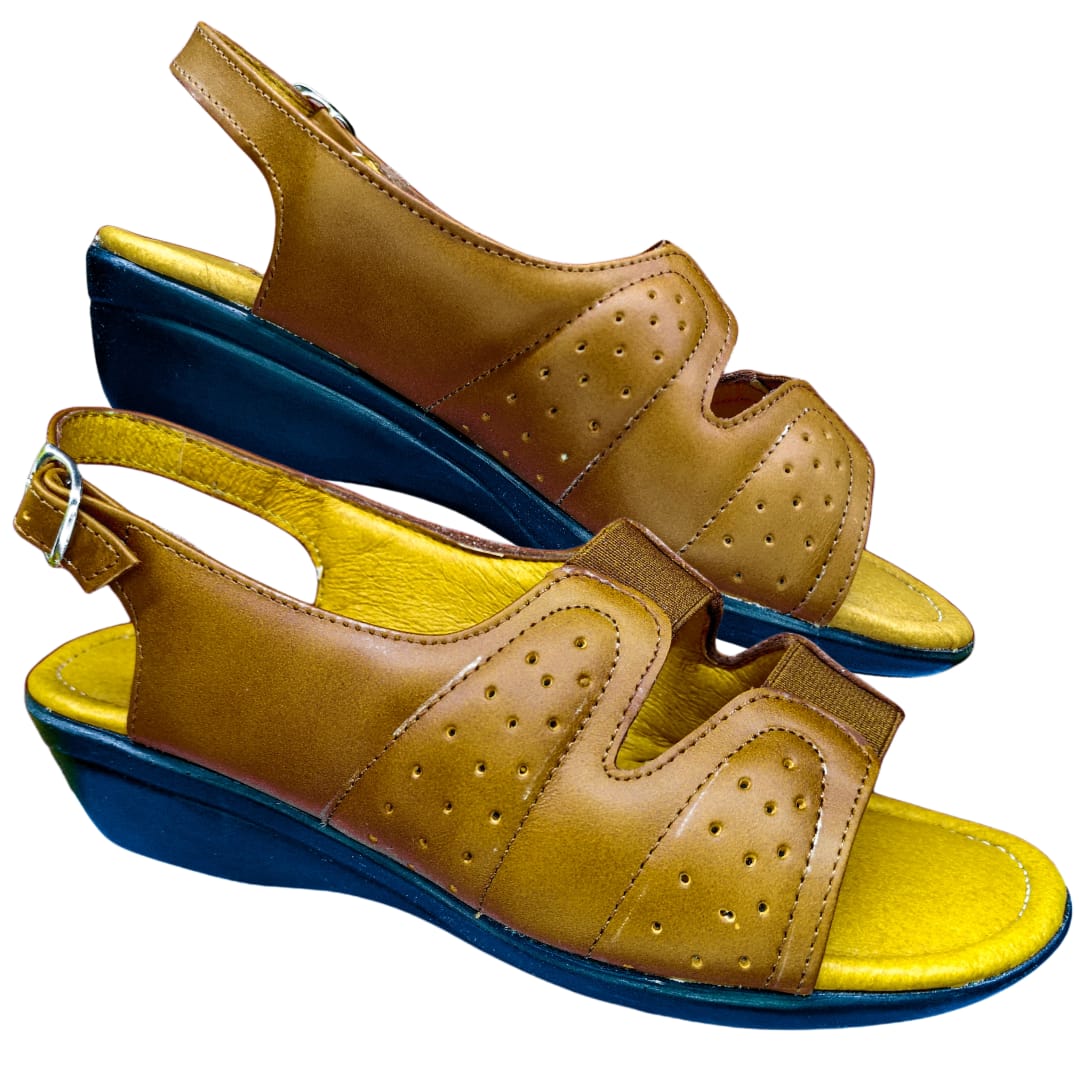 Huarache Para Dama Borrego Para Pie Delicado Y Diabético, Acojinado Color Miel.