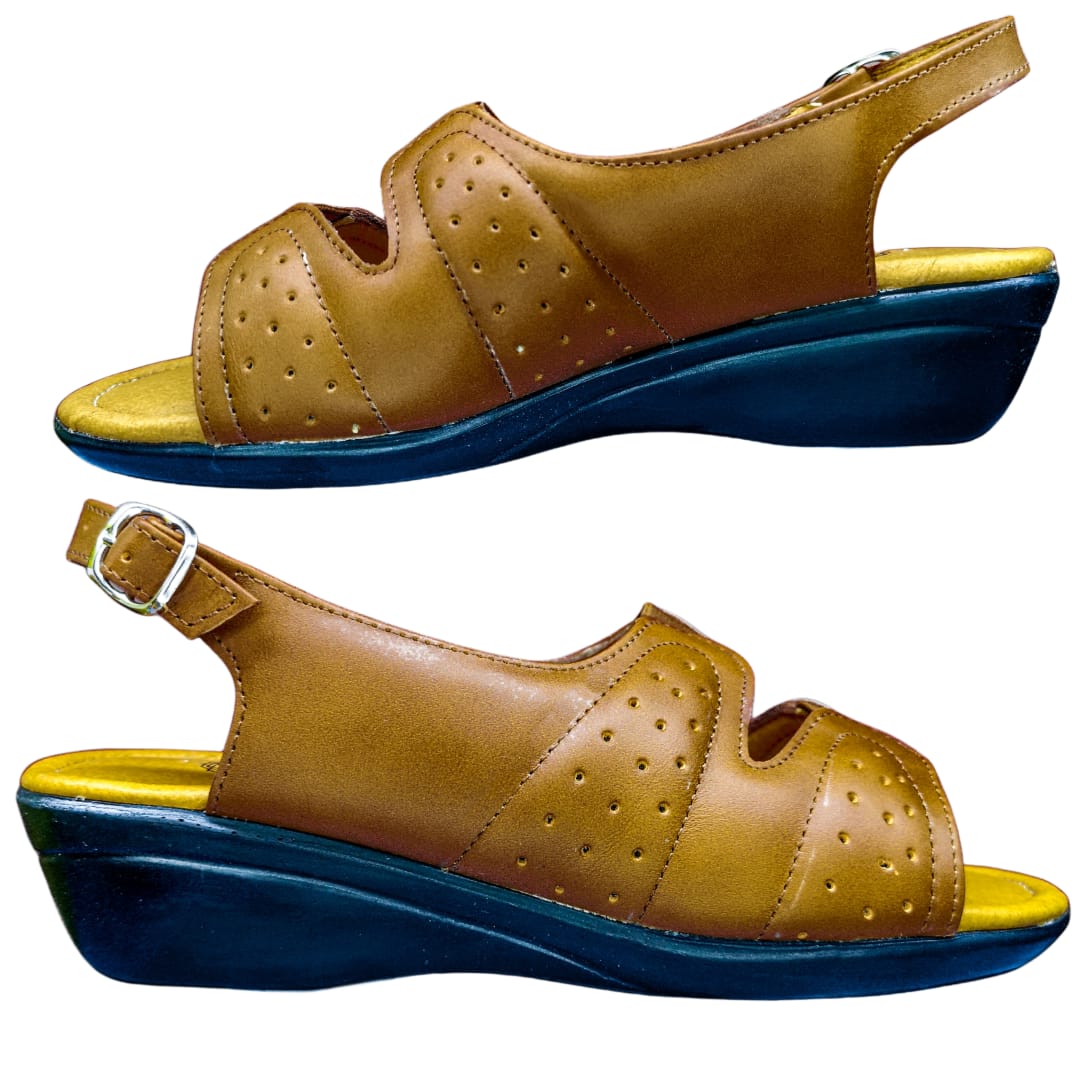 Huarache Para Dama Borrego Para Pie Delicado Y Diabético, Acojinado Color Miel.