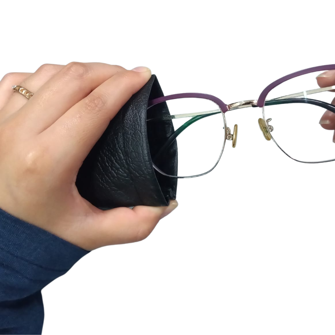 Estuche suave para lentes/Estuche bolsa para lentes/Estuche de fleje protector de lentes con paño limpiador