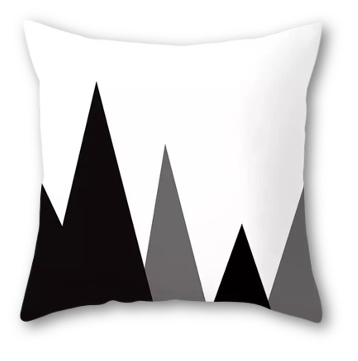 Funda Cojin Decorativo Monocromático Blanco Negro Terciopelo Modelo 12