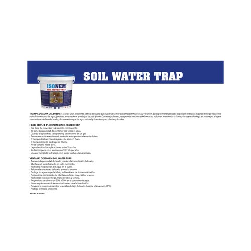 ISONEM SOIL WATER TRAP - Trampa de Agua del Suelo - 1 Kg.