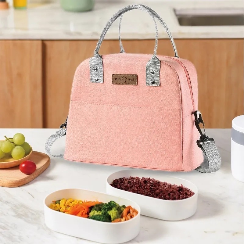 Bolsa De Almuerzo Térmica De Gran Capacidad Lonchera Rosa