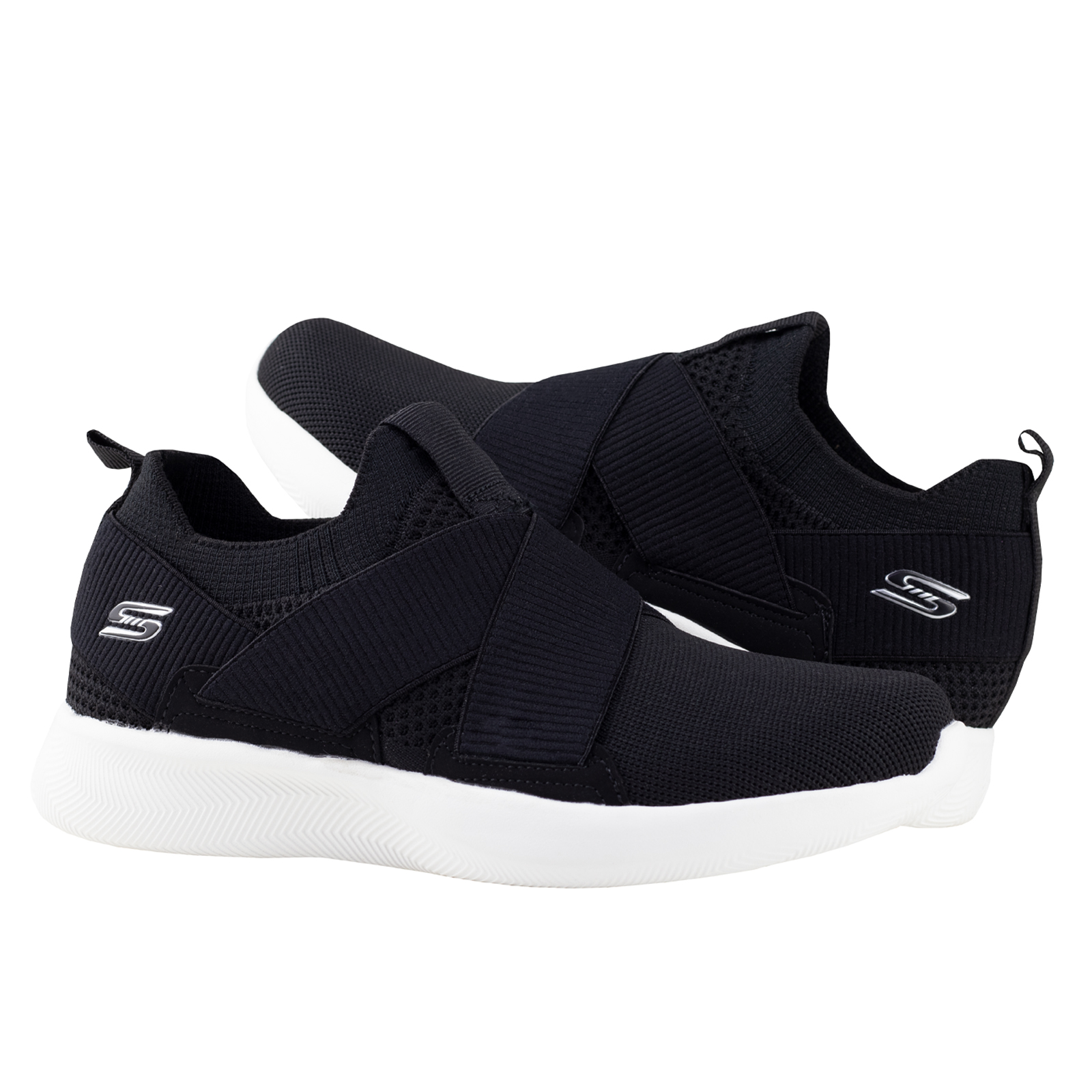 TENIS SKECHERS URBANO DETALLE DE CORREAS 117016 NEGRO MEMORY FOAM