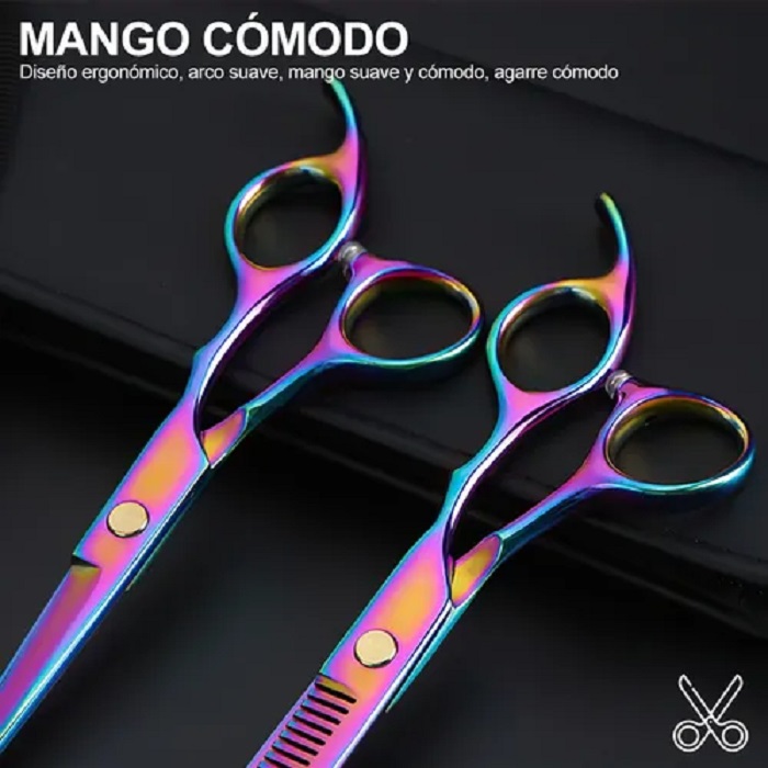 Kit De Tijeras Para Peluquería Profesional 10 Piezas Tornasol