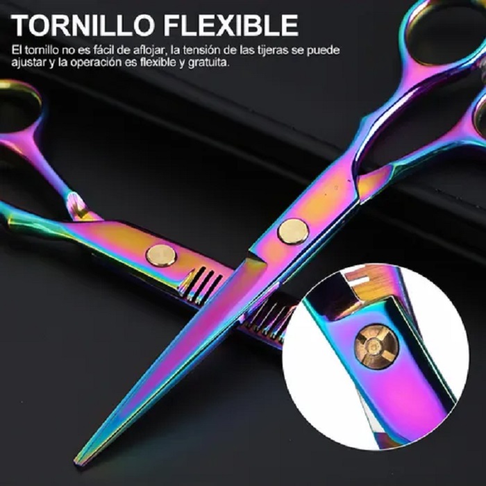 Kit De Tijeras Para Peluquería Profesional 10 Piezas Tornasol