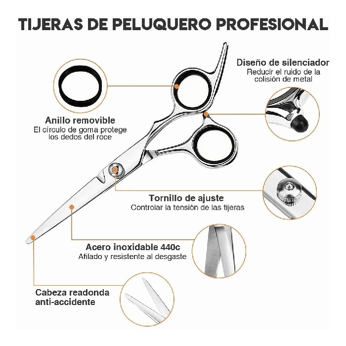Tijeras Profesionales  Para Peluquero 13 Piezas